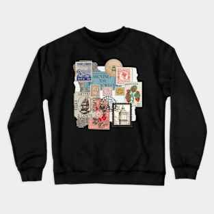 Aesthetic vintage retro stamps letters romantic inspiration gift ideas travel Crewneck Sweatshirt